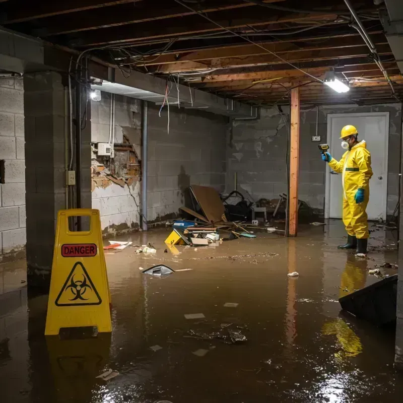 Flooded Basement Electrical Hazard in Springfield, KY Property